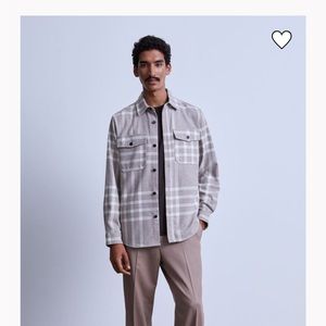 H&M men’s plaid twill over shirt